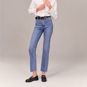 Abercrombie Curve Love Ultra High Rise Ankle Straight Jean